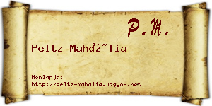 Peltz Mahália névjegykártya